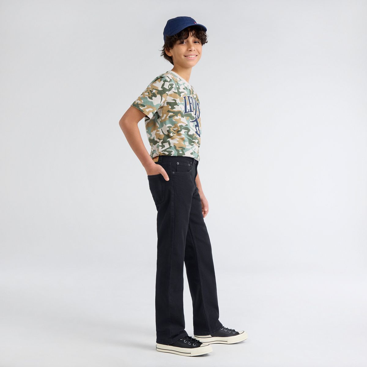 514™ Straight Performance Jeans Big Boys 8-20 — Black Stretch