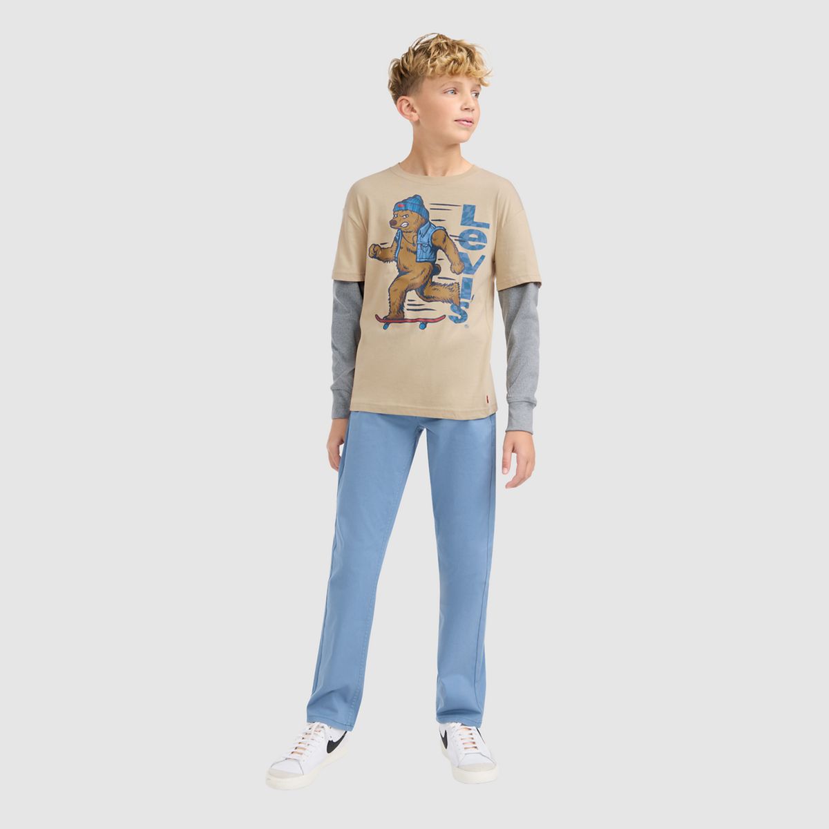 Twofer Bear On The Move Tee Big Boys 8-20 — White Pepper - White