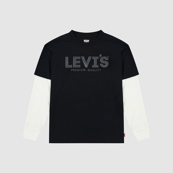Twofer Headliner Tee Big Boys 8-20 — Jet Black - Black