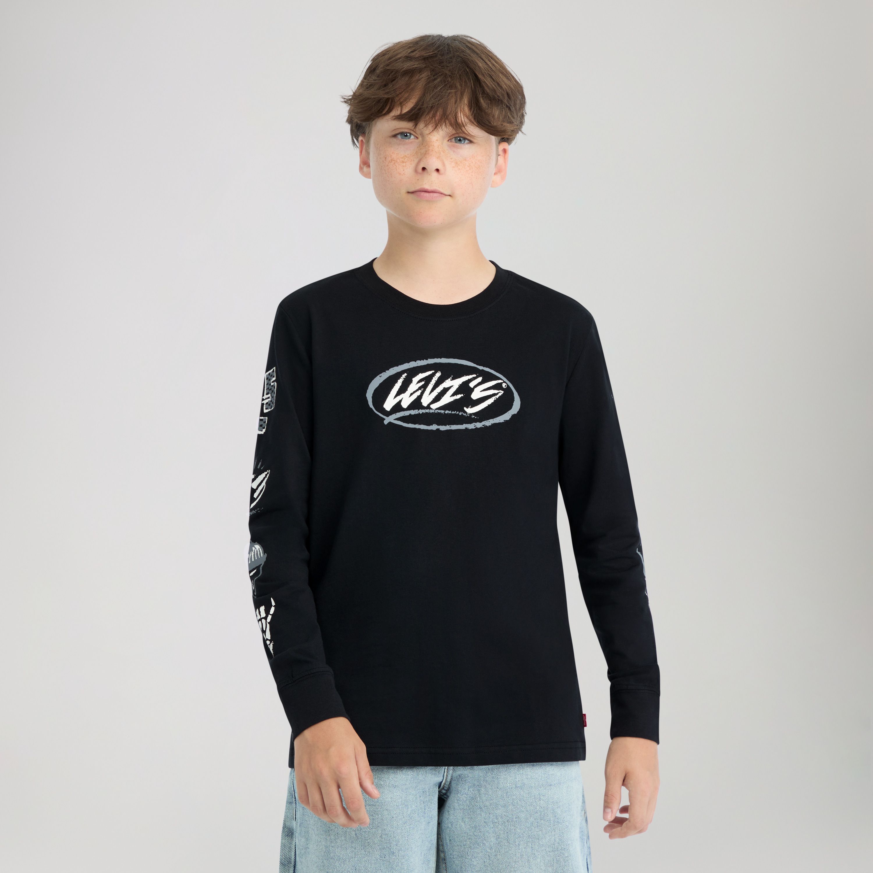 Skater Doodle Longsleeve Tee Big Boys 8-20 2