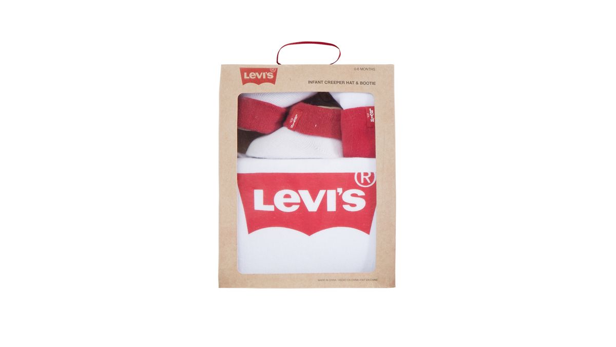 Baby Batwing Onesie Set - 3 Piece — White - White