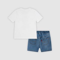 Baby Skater Tee and Denim Shorts 2-Piece Set — Bright White - White 2