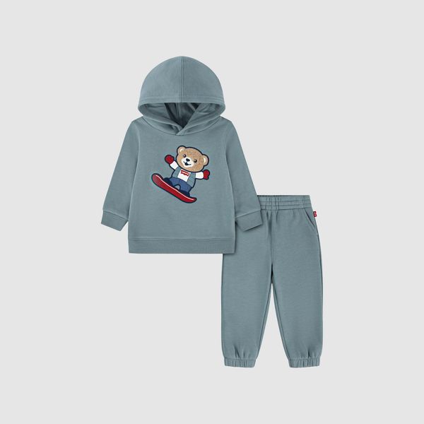 Baby Bear Knit Set — Stormy Sea - Blue