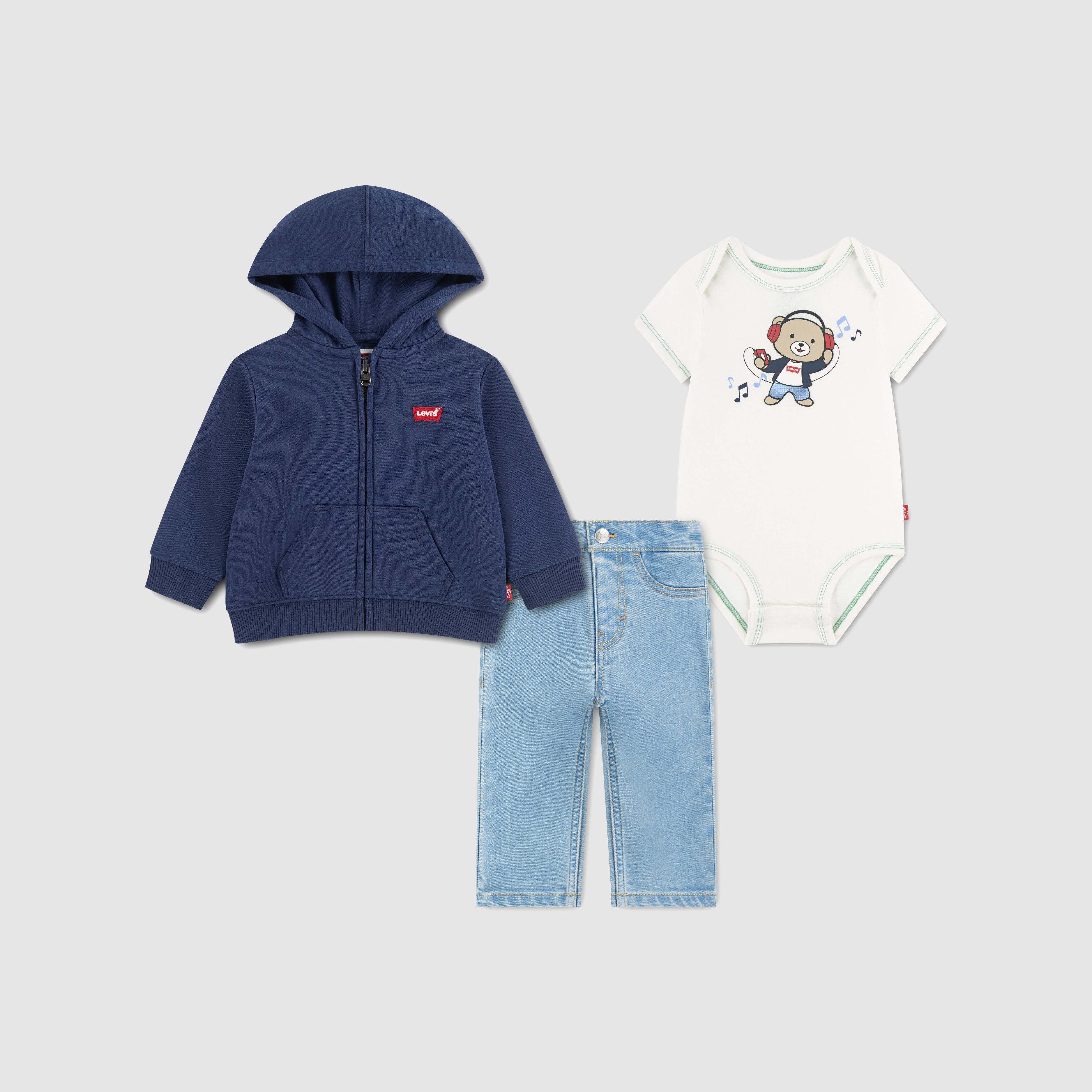 Baby 3 Pieces Full Zip Hoodie Set 1