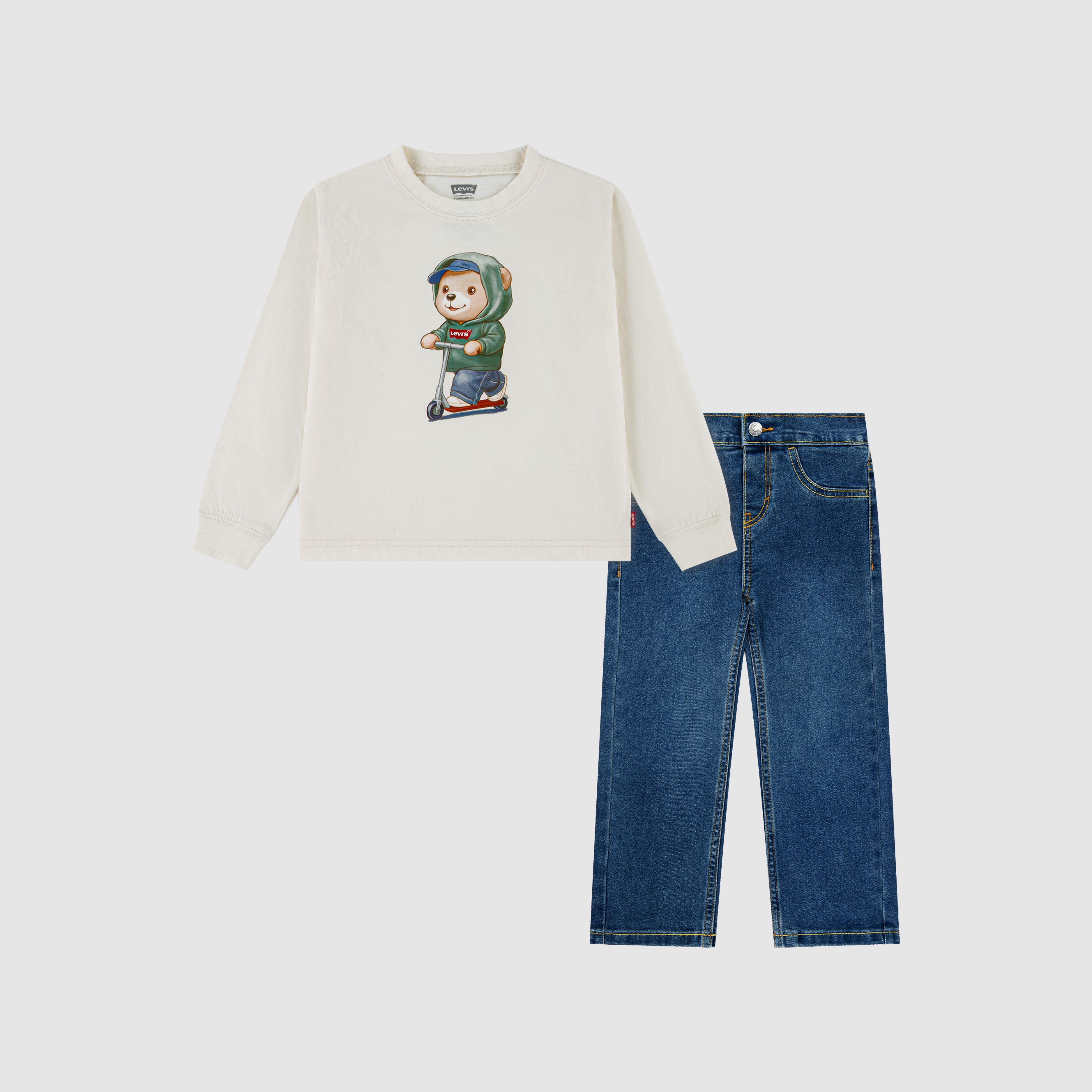 Baby Long Sleeve & Denim Pant Set 1