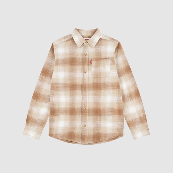 Teenager Shadow Plaid Shirt — Foxtrot - Neutral