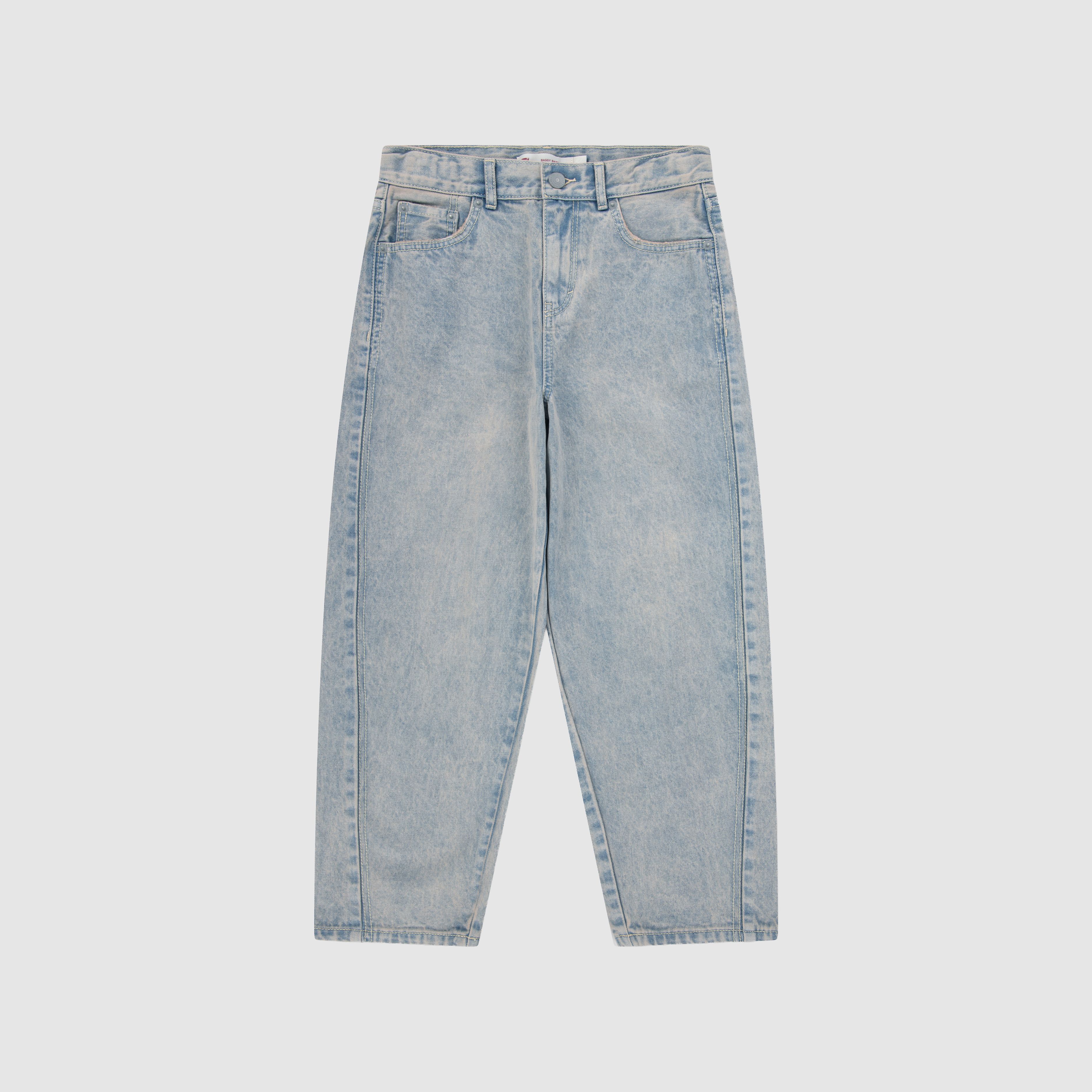 Kids High Rise Baggy Barrel Jeans 1