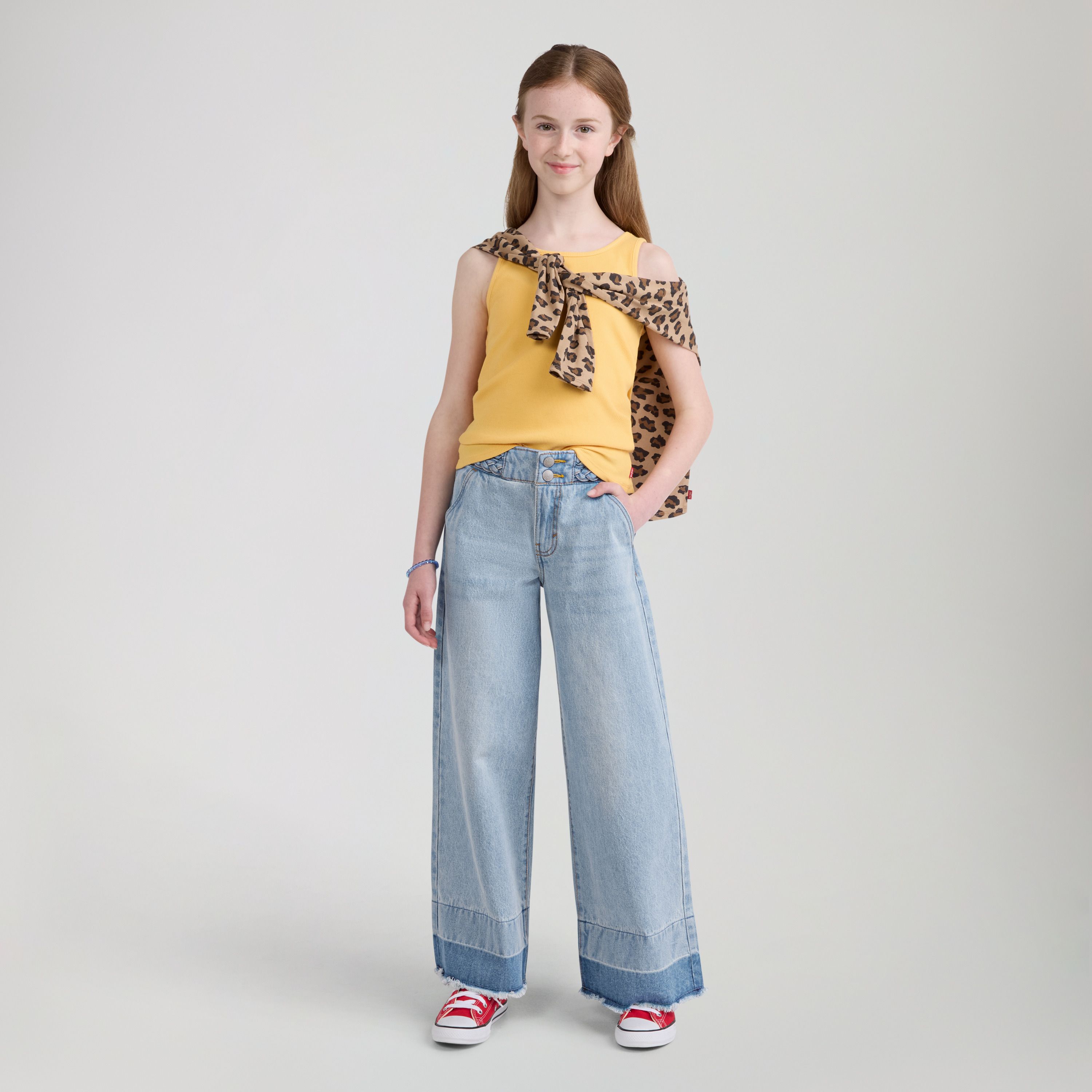 Teenager High Rise Braided Baggy Jeans 11