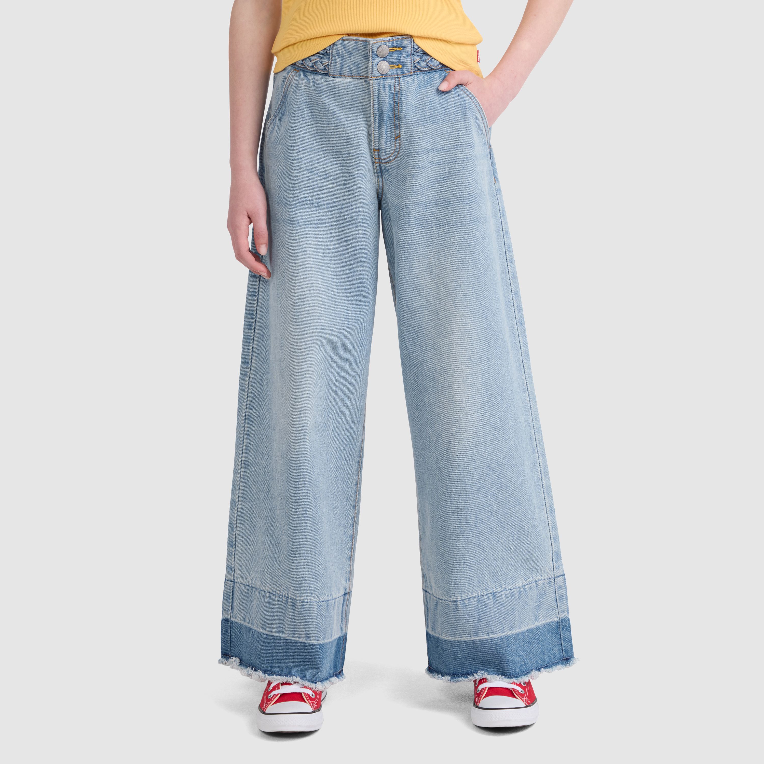 Teenager High Rise Braided Baggy Jeans 7