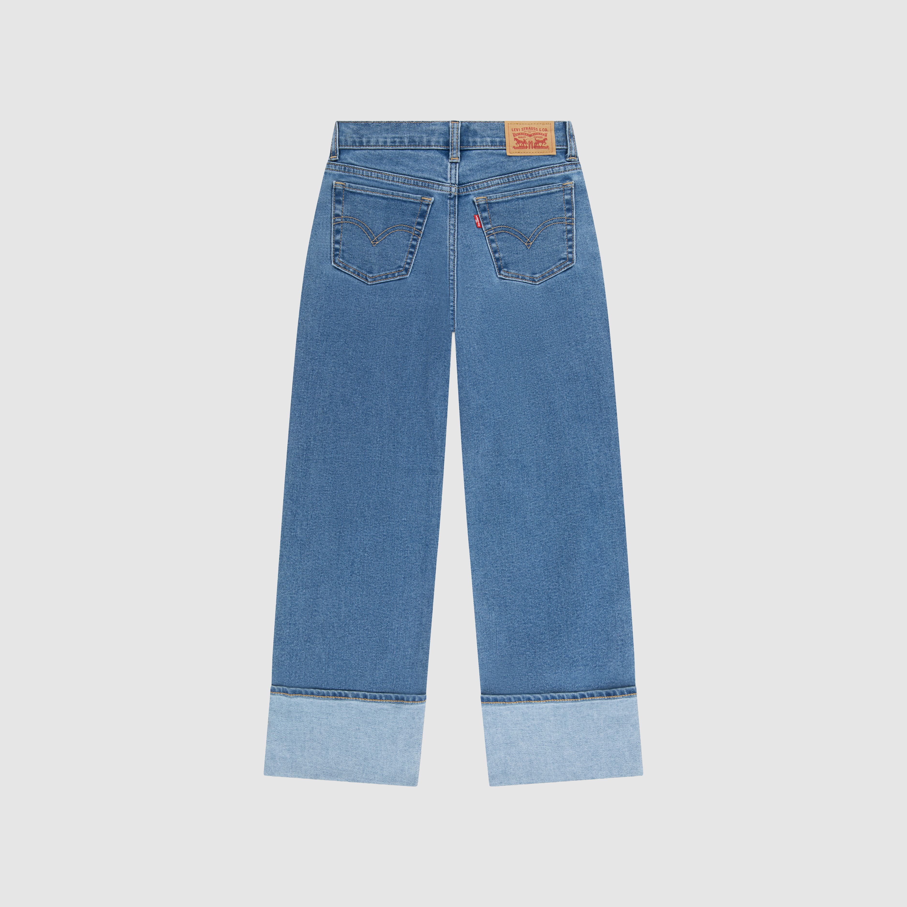 Teenager Wide Leg Roll Up Cuff Jeans 2