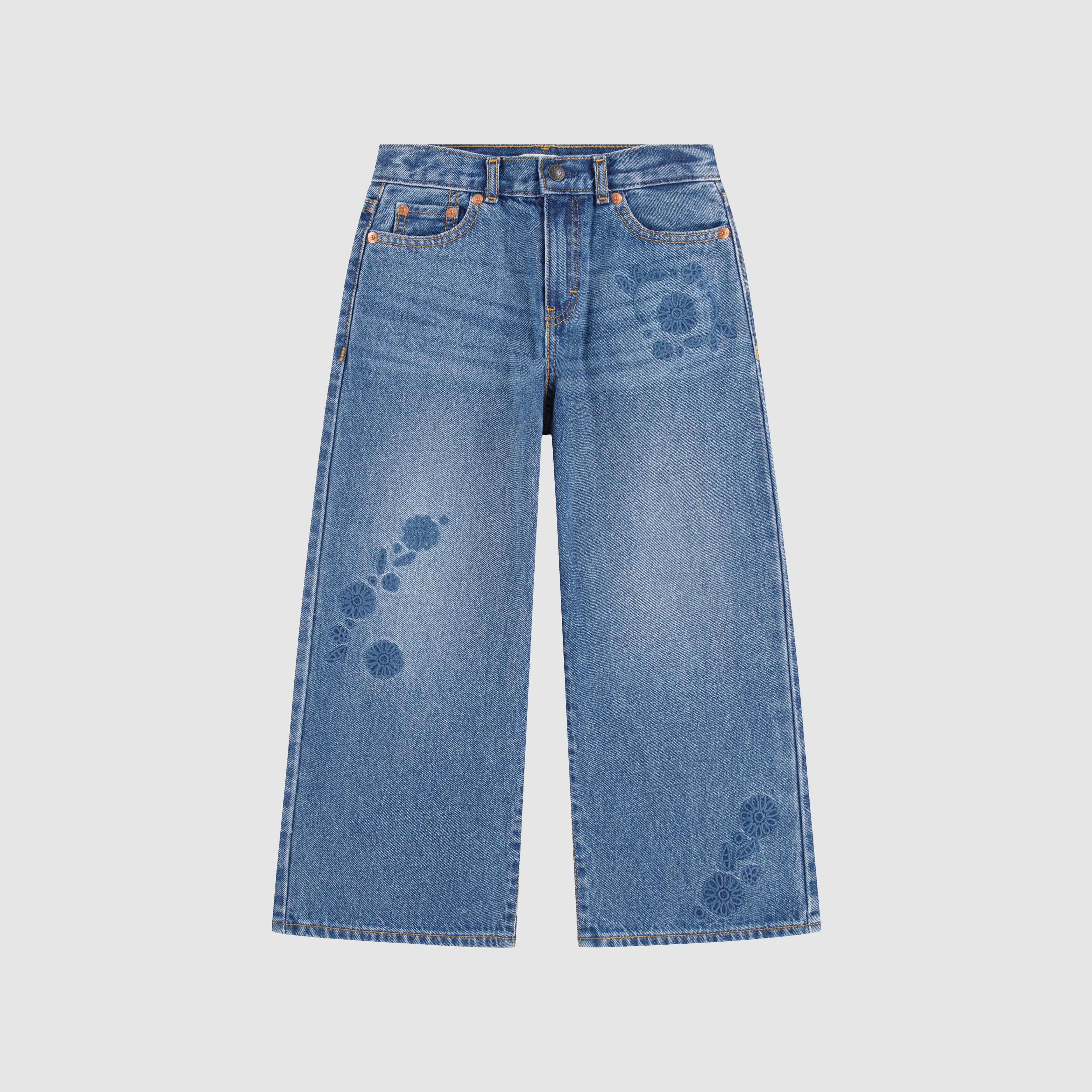 Teenager Embroidered High Rise Baggy Jeans 1