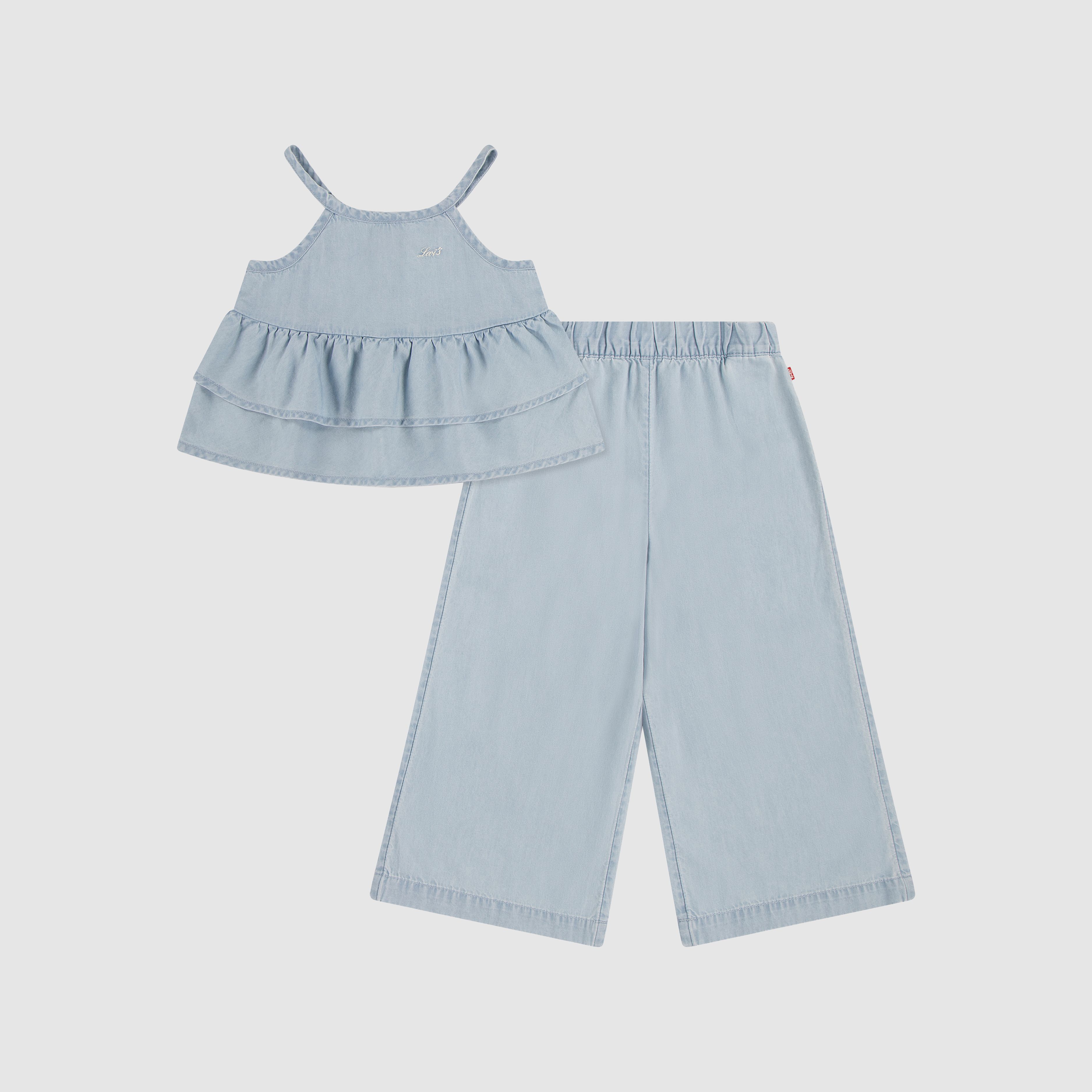 Kids Denim Tiered Tank and Pants 2-Piece Set 4