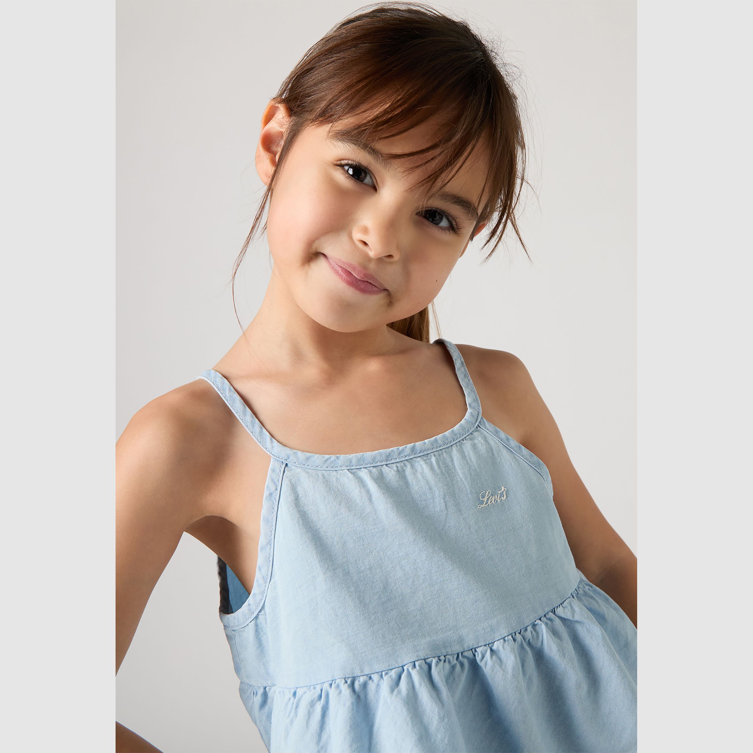 Kids Denim Tiered Tank and Pants 2-Piece Set 3