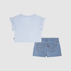 Baby Cowboy Bear Tee and Pleated Shorts 2-Piece Set — Country Air - Blue 2