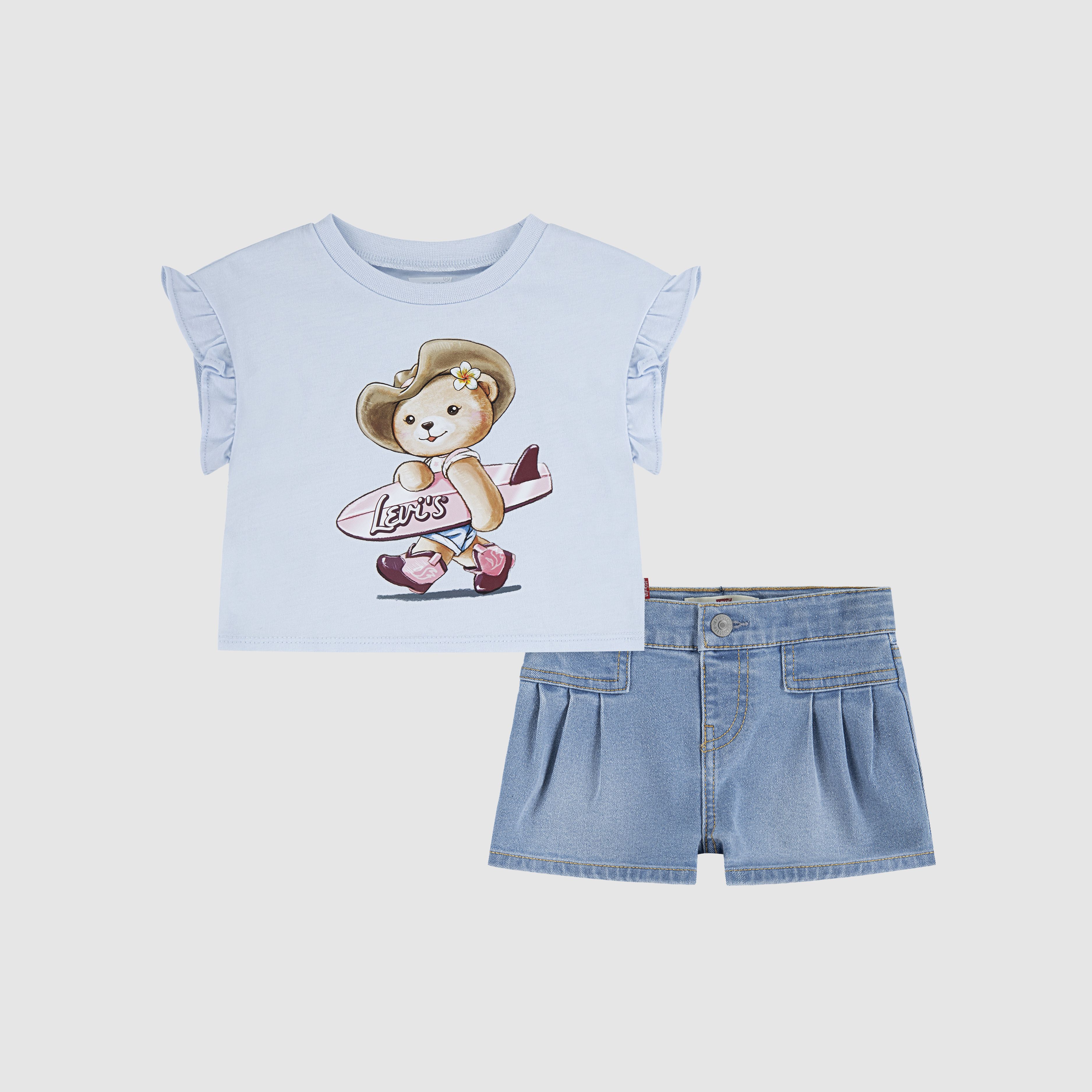 Baby Cowboy Bear Tee and Pleated Shorts 2-Piece Set 1