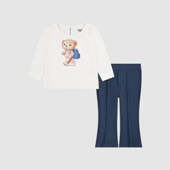 Baby Long Sleeve Top & Knit Bottom — Levi'S Egret - White 1