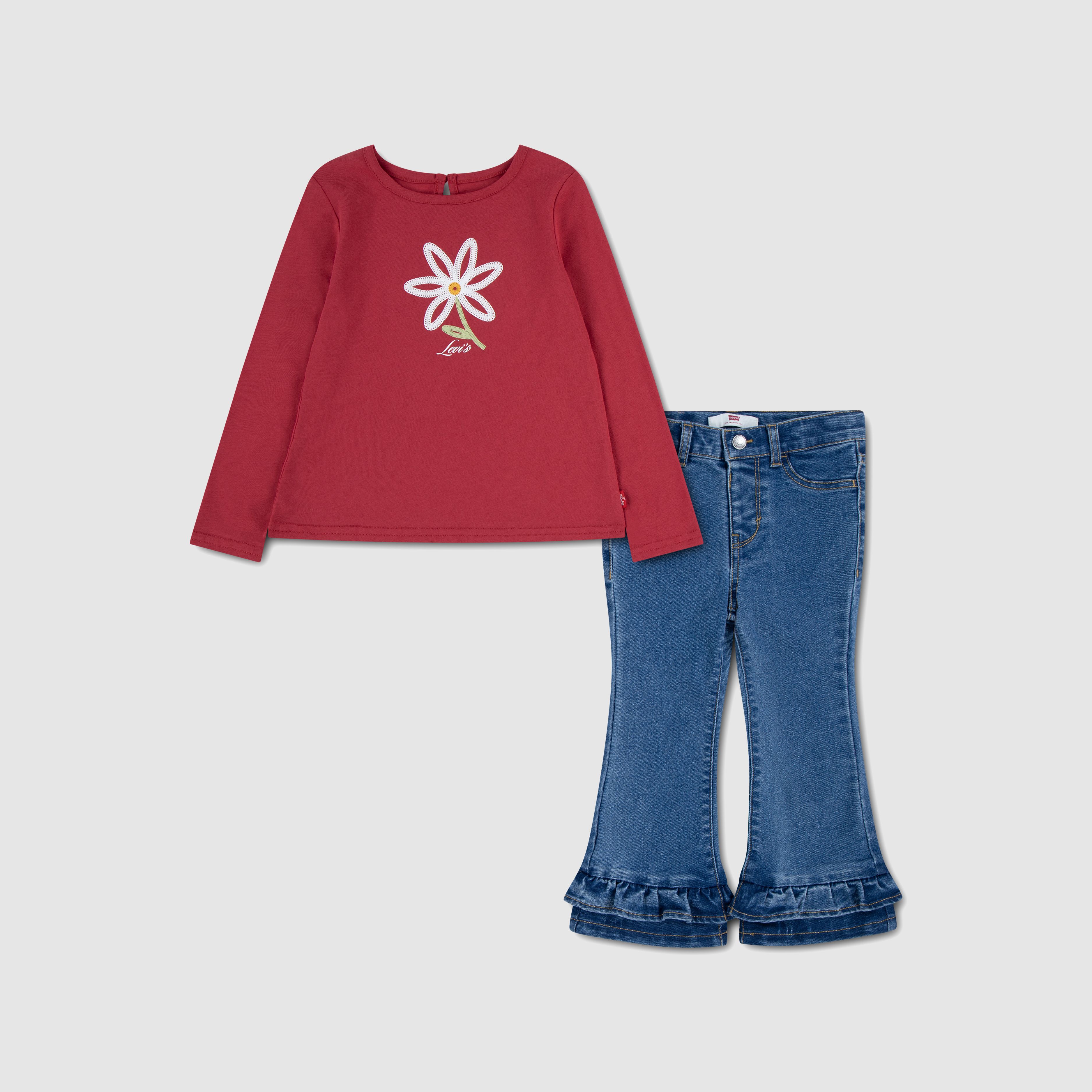 Baby 3/4 Sleeve Top and Ruffle Pants 1