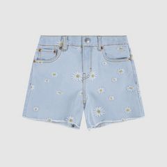 Kids Daisy Denim A-Line Shorts — Light Sugar - Blue 4
