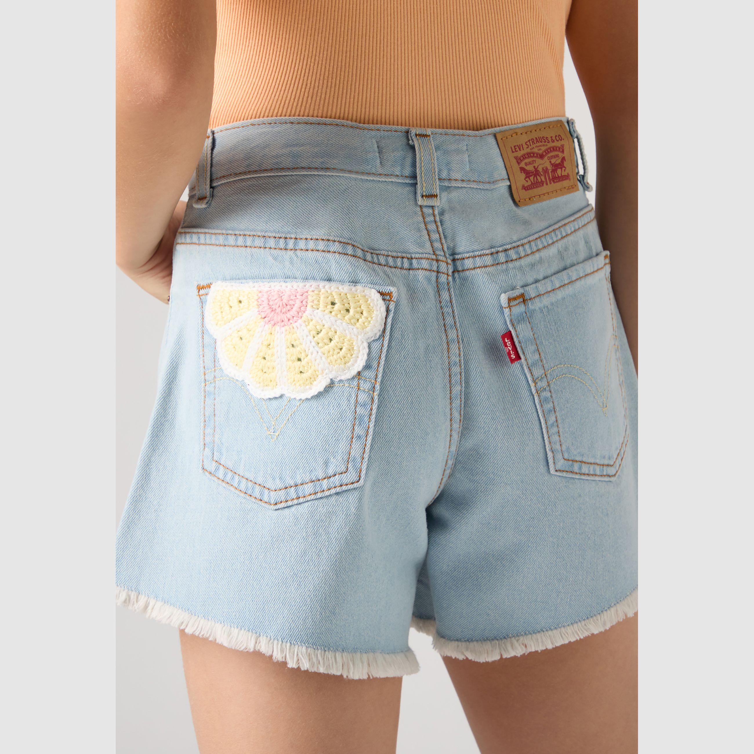 Teenager Crochet Applique A-Line Shorts 3
