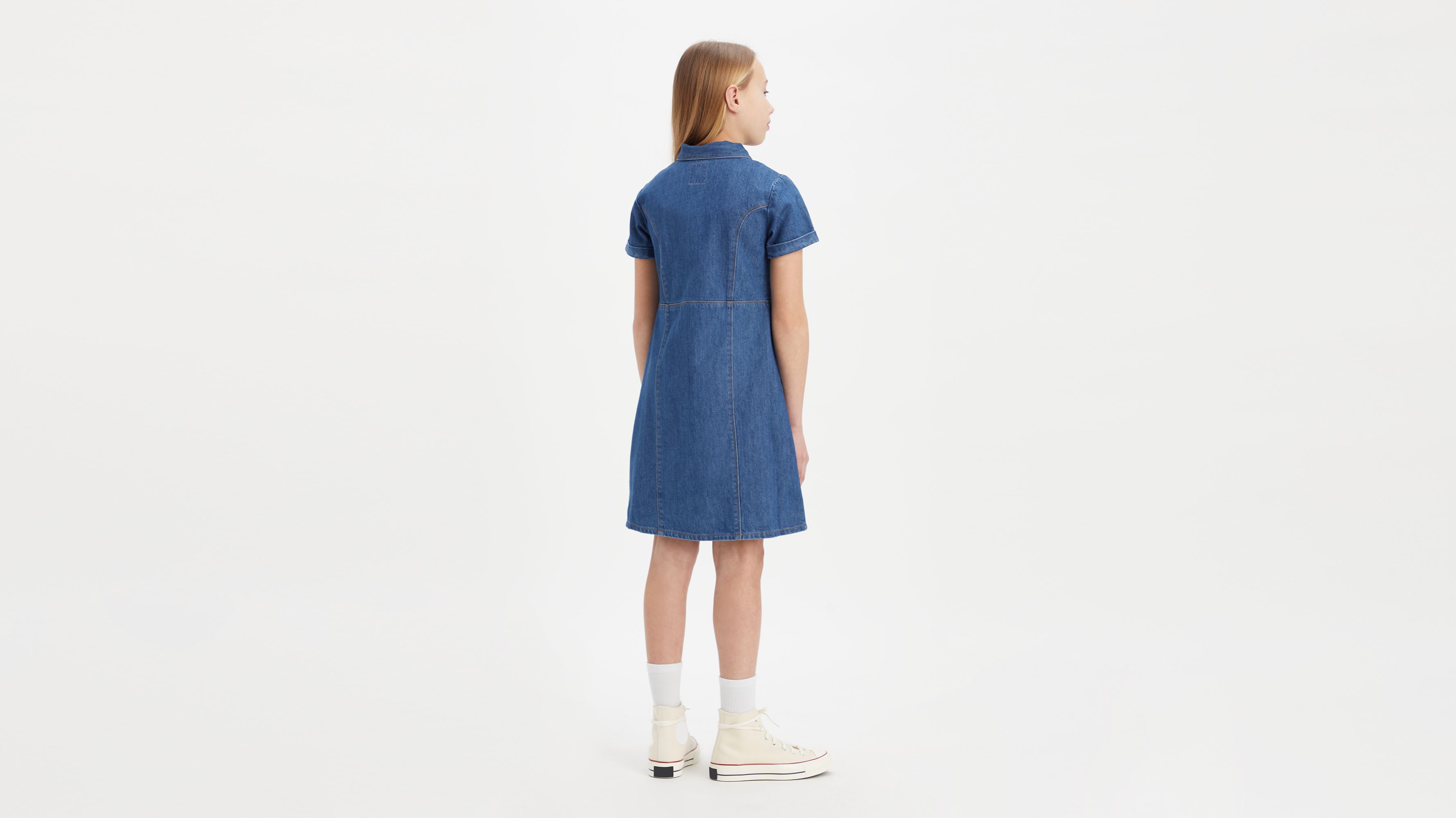 Teenager Button-Front Denim Dress 2