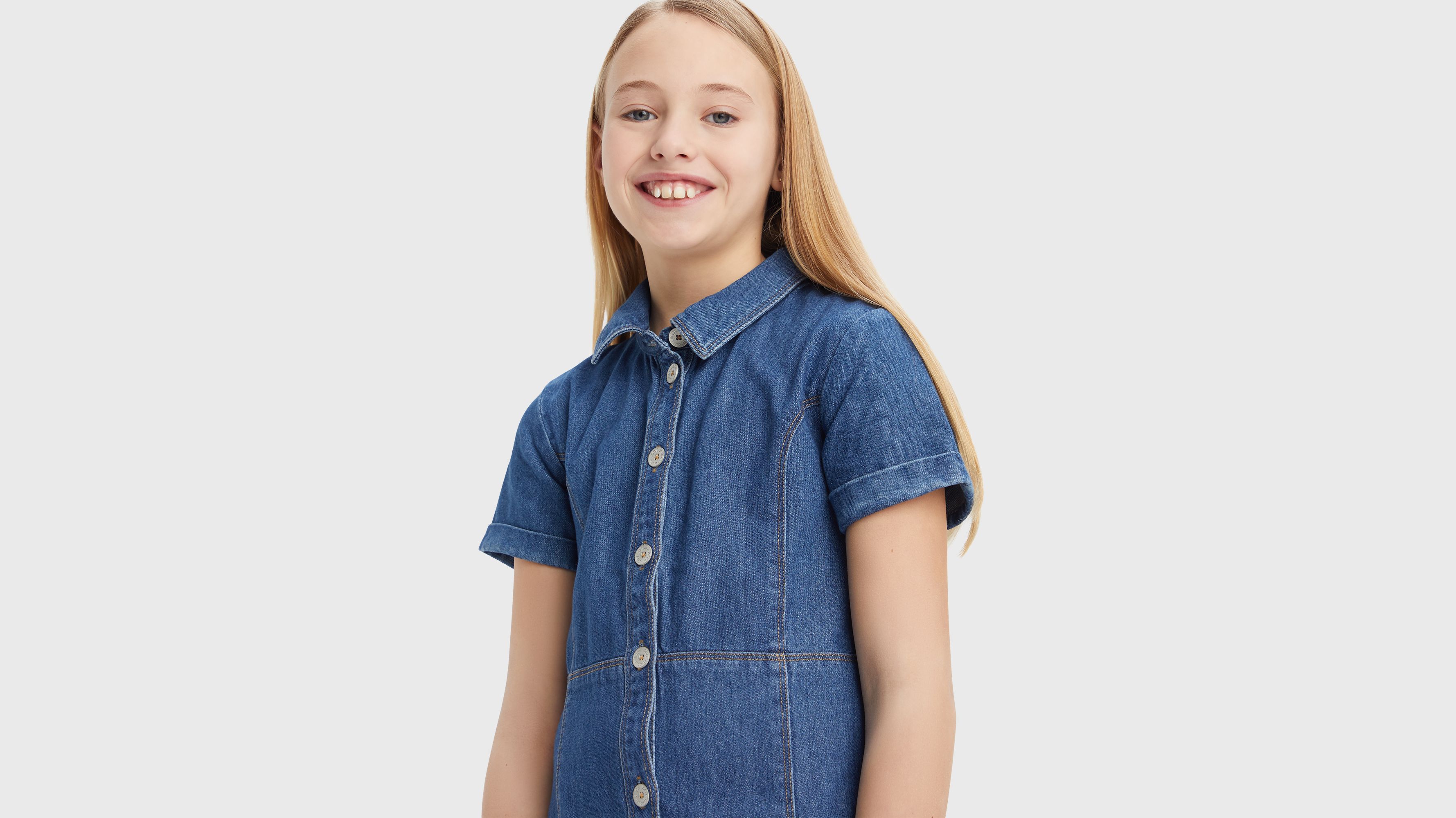 Teenager Button-Front Denim Dress 3