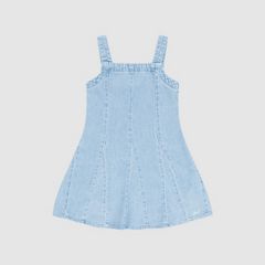 Kids Godet Dress — Marin Babe W/O Destructio - Blue 4