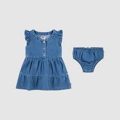Baby Flutter Sleeve Dress — Dance Around - Blue 1