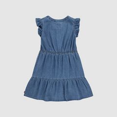 Kids Flutter Sleeve Dress — Dance Around - Blue 5