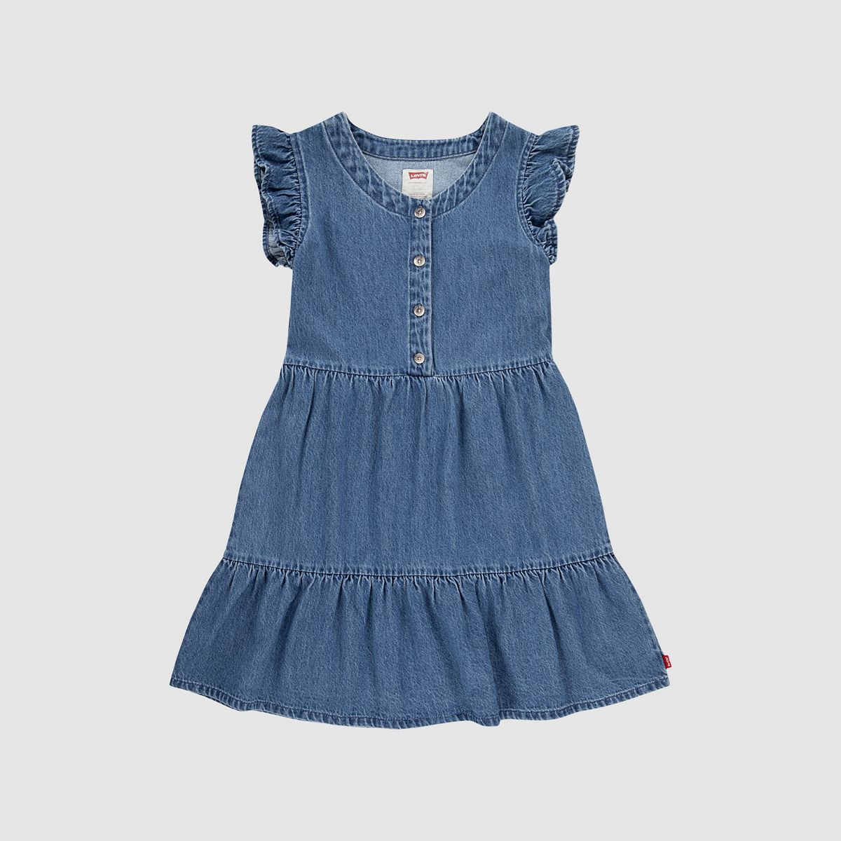 Kids Flutter Sleeve Dress — Dance Around - Blue