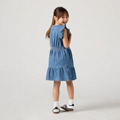 Kids Flutter Sleeve Dress — Dance Around - Blue 2