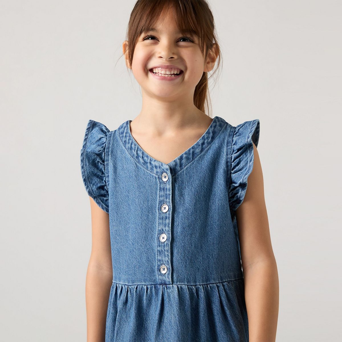 Kids Flutter Sleeve Dress — Dance Around - Blue