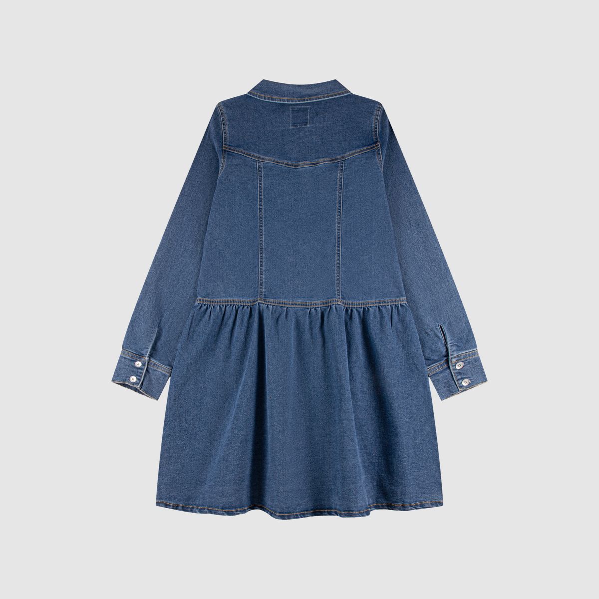 Kids Long Sleeve Drop Waist Dress — Lasso - Neutral
