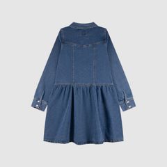 Kids Long Sleeve Drop Waist Dress — Lasso - Neutral 2