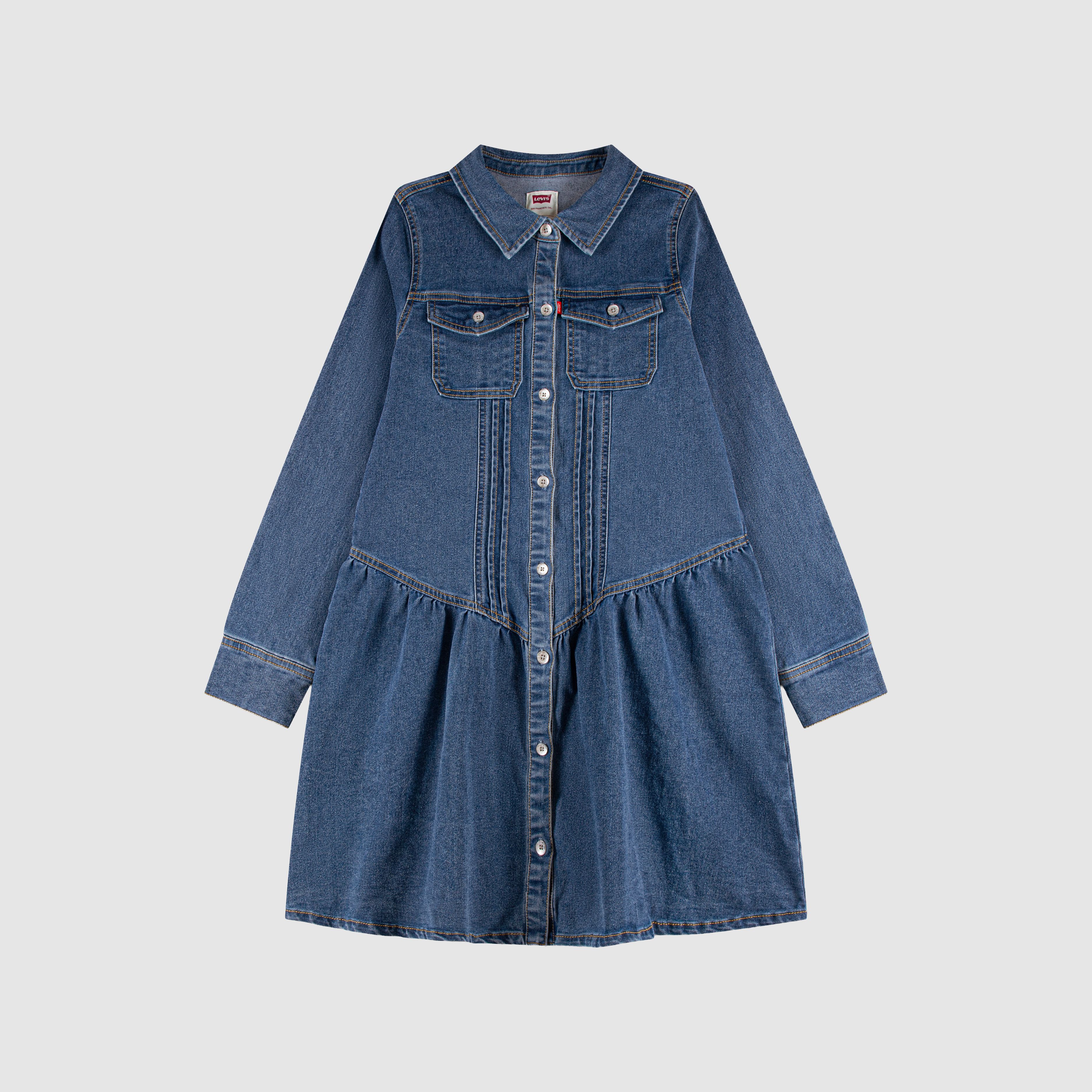 Kids Long Sleeve Drop Waist Dress 4