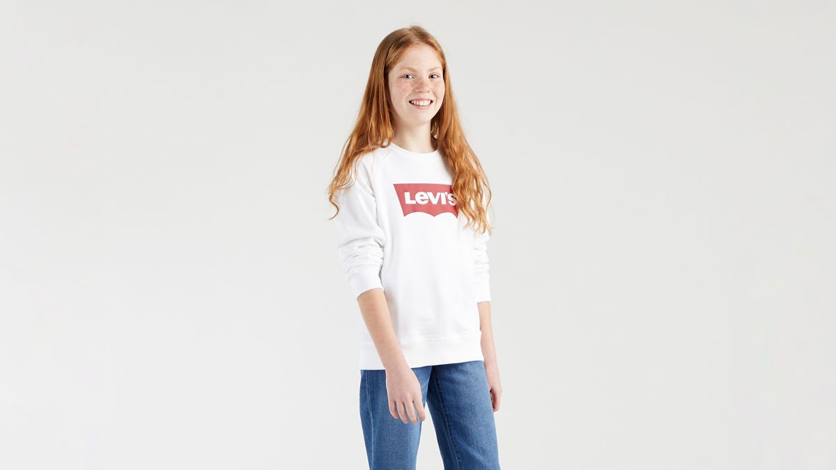 Teenager Key Logo Crew — Red / White - White