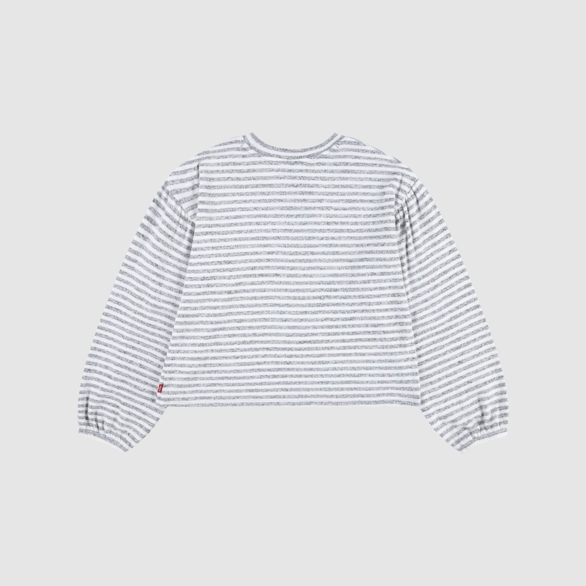 Kids Hacci Striped Long Sleeve Knit Top — Grey Heather - Grey