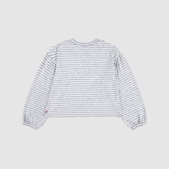 Kids Hacci Striped Long Sleeve Knit Top — Grey Heather - Grey 2