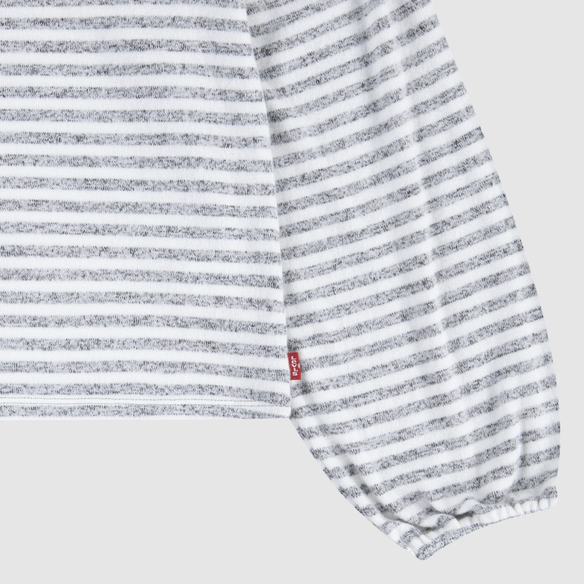 Kids Hacci Striped Long Sleeve Knit Top — Grey Heather - Grey