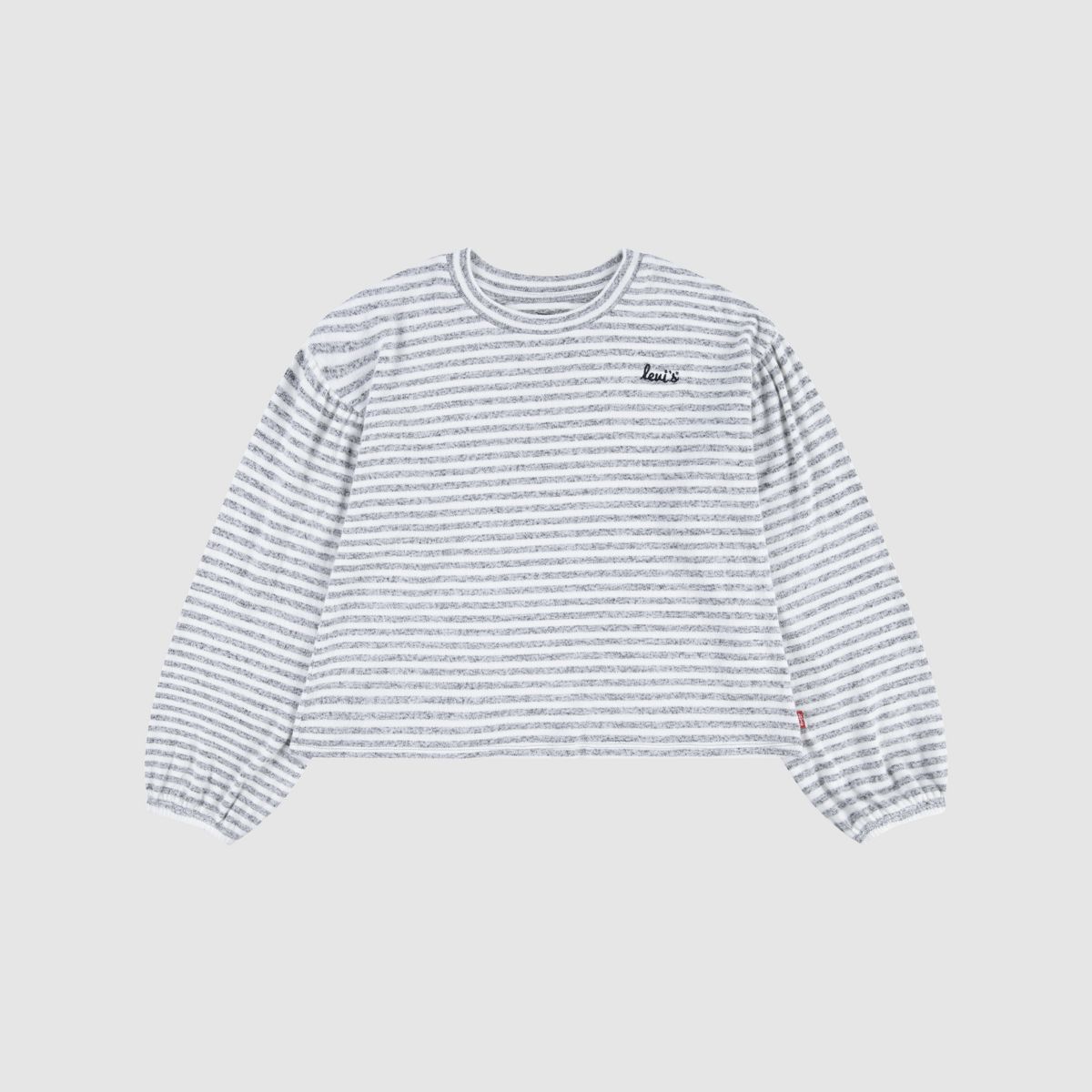 Kids Hacci Striped Long Sleeve Knit Top — Grey Heather - Grey