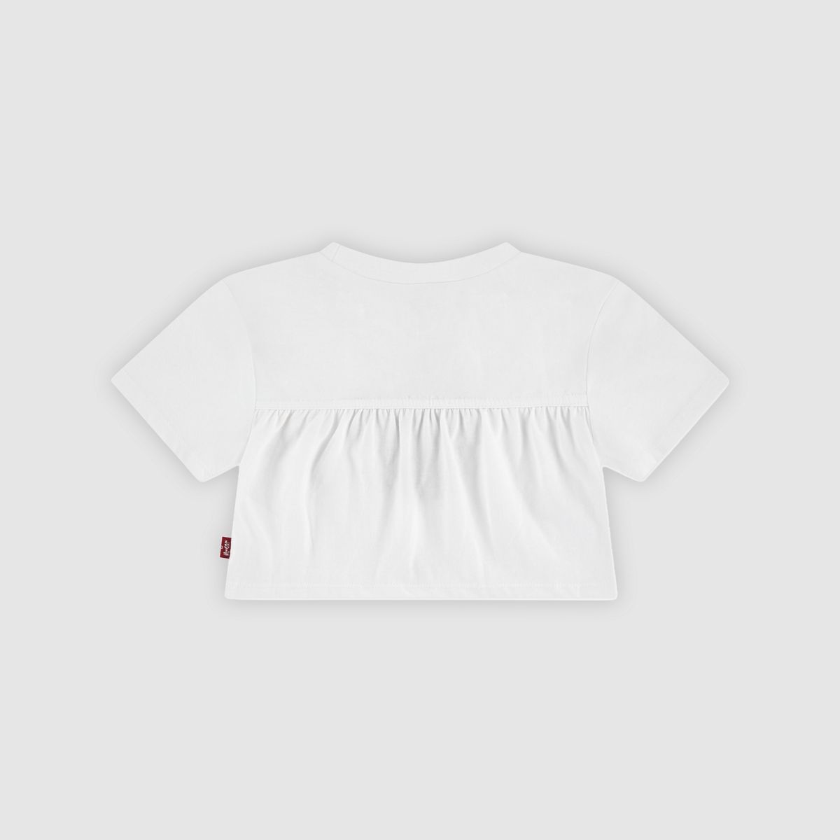 Baby Strawberry Flared Top — Bright White - White