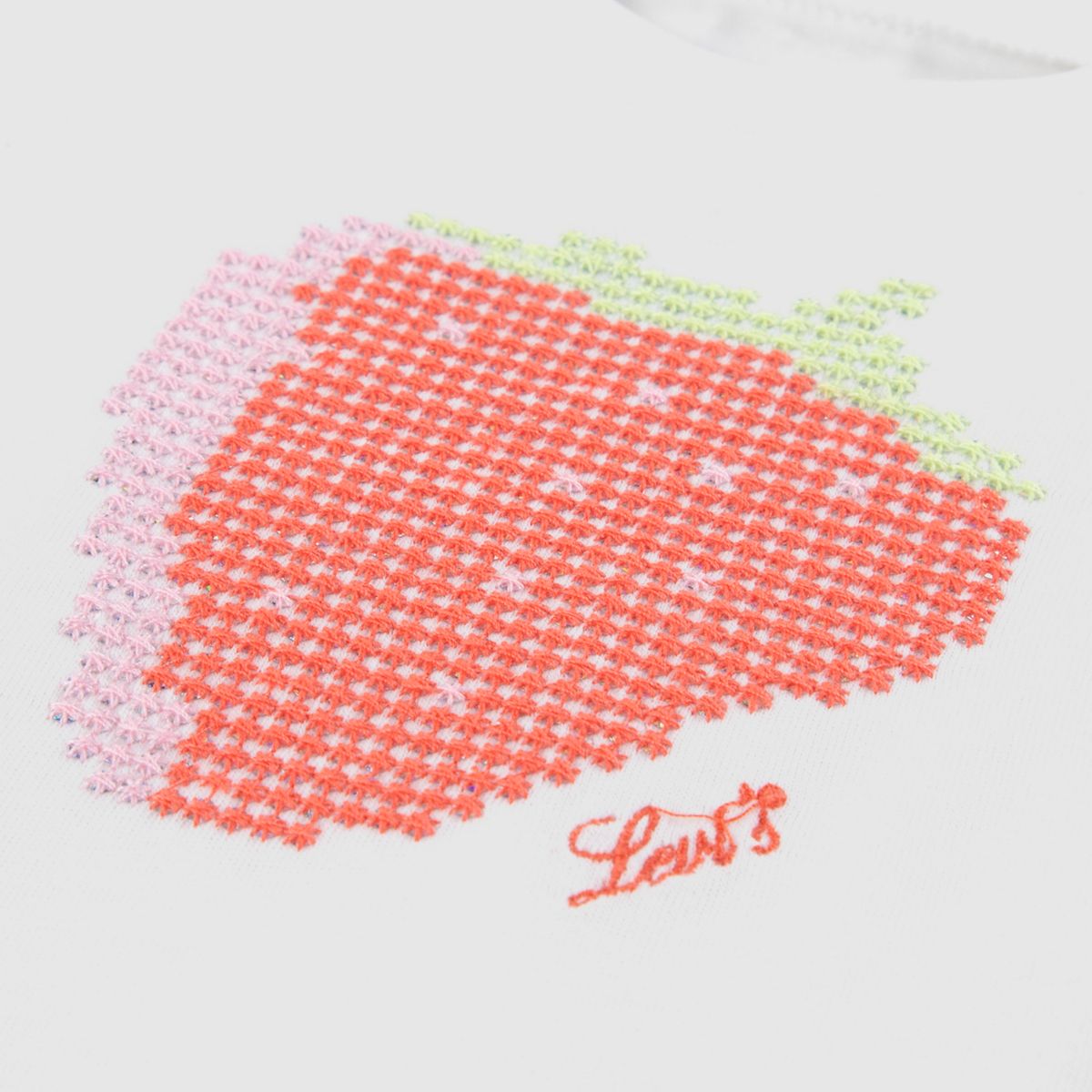 Baby Strawberry Flared Top — Bright White - White