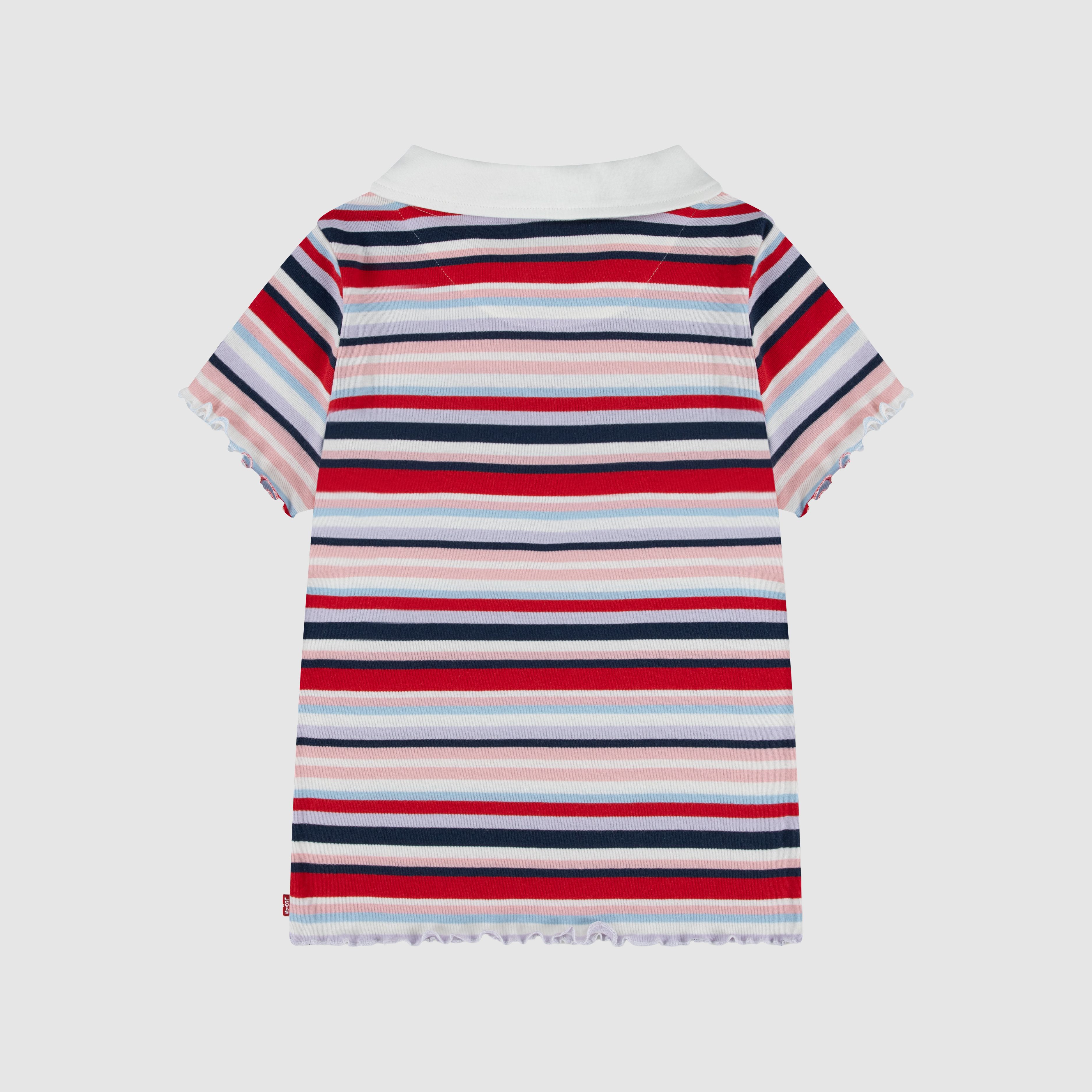 Kids Ribbed Knit Striped Polo Top 2