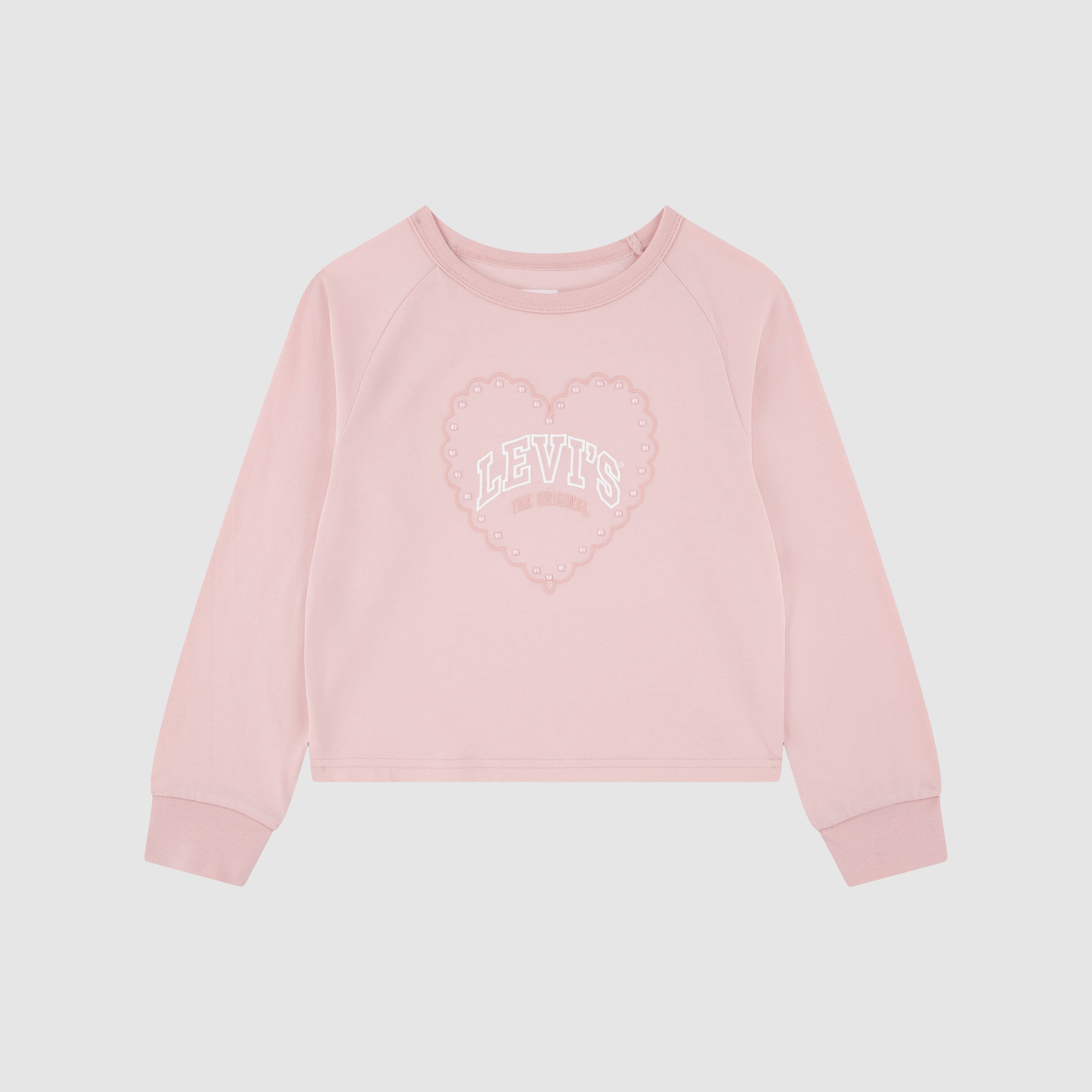 Kids Long Sleeve Heart Knit Crewneck 1