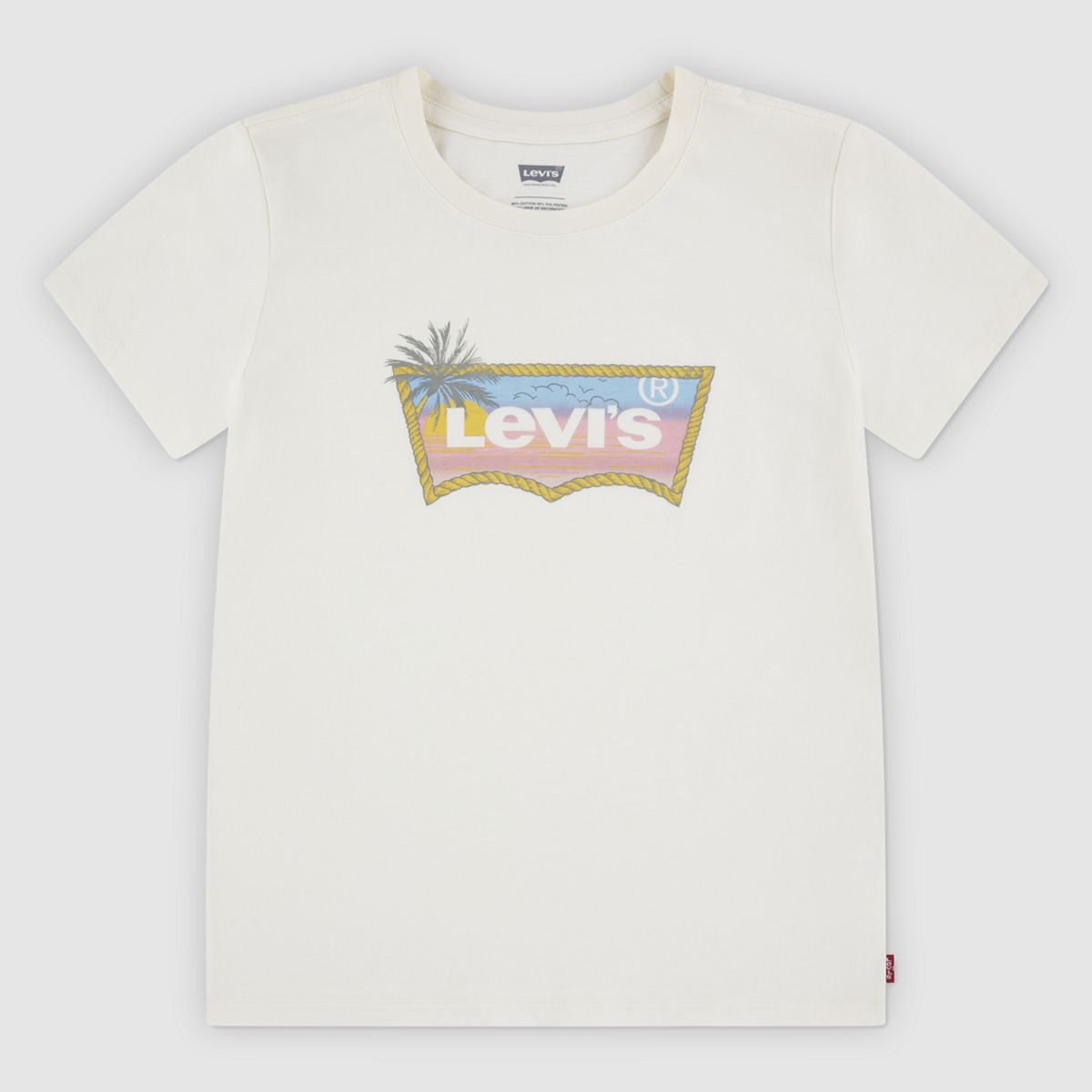 Baby Ombre Batwing Tee — Antique White - White