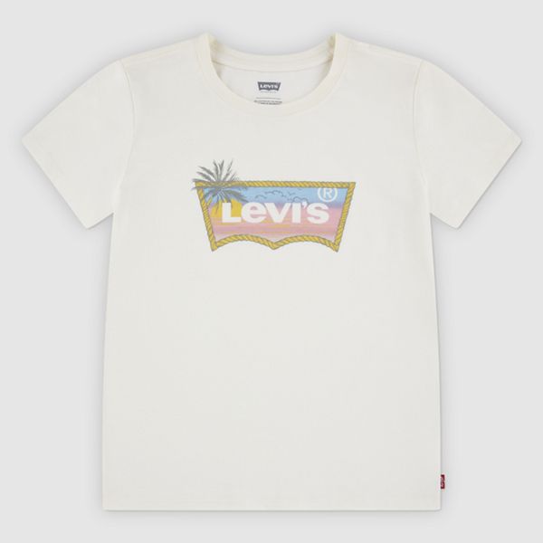 Baby Ombre Batwing Tee — Antique White - White