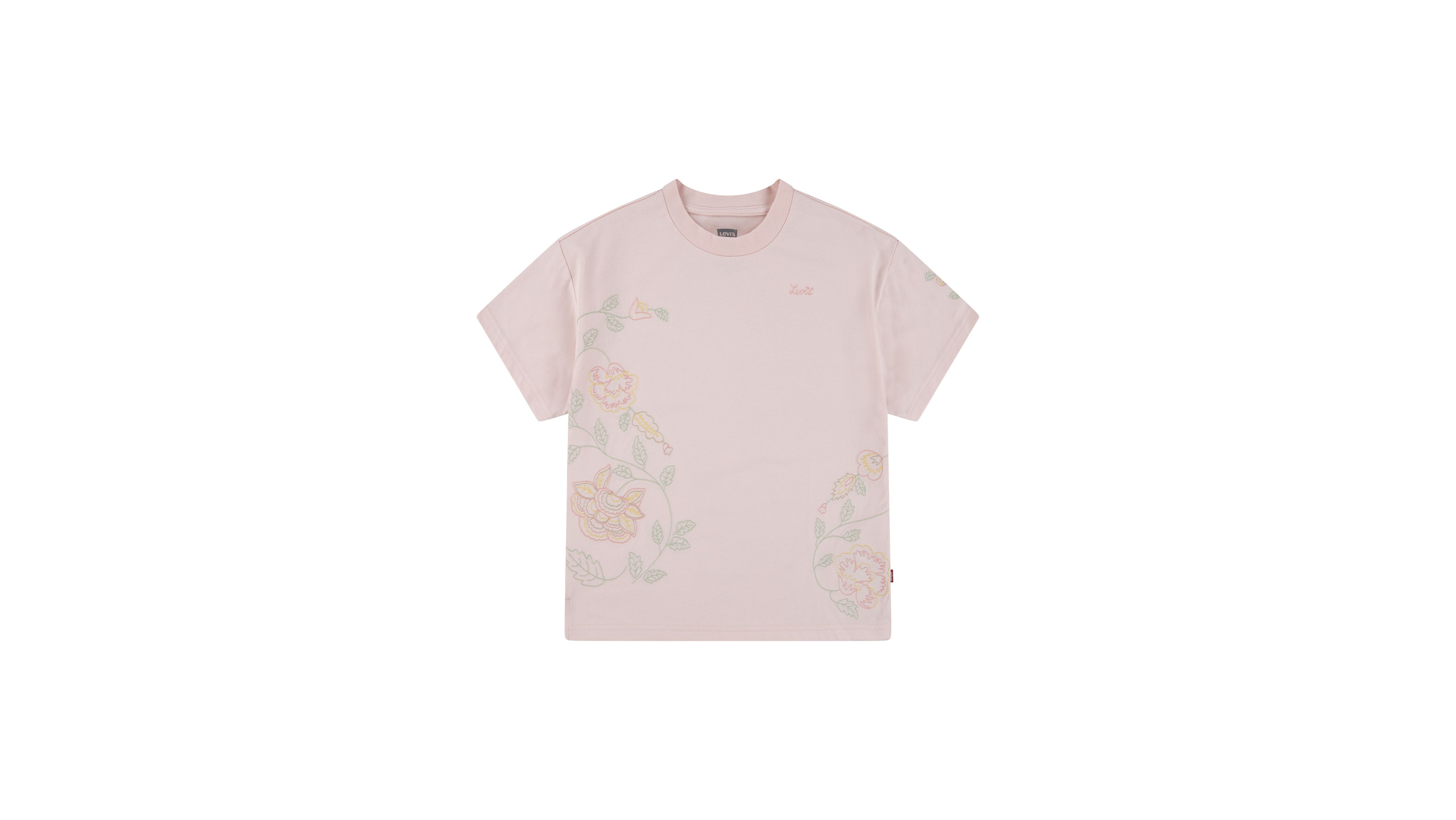 T-shirt floreale oversize con ricamo 3