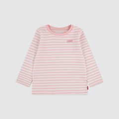 Baby Striped Long Sleeve Tee — Powder Pink - Pink 1