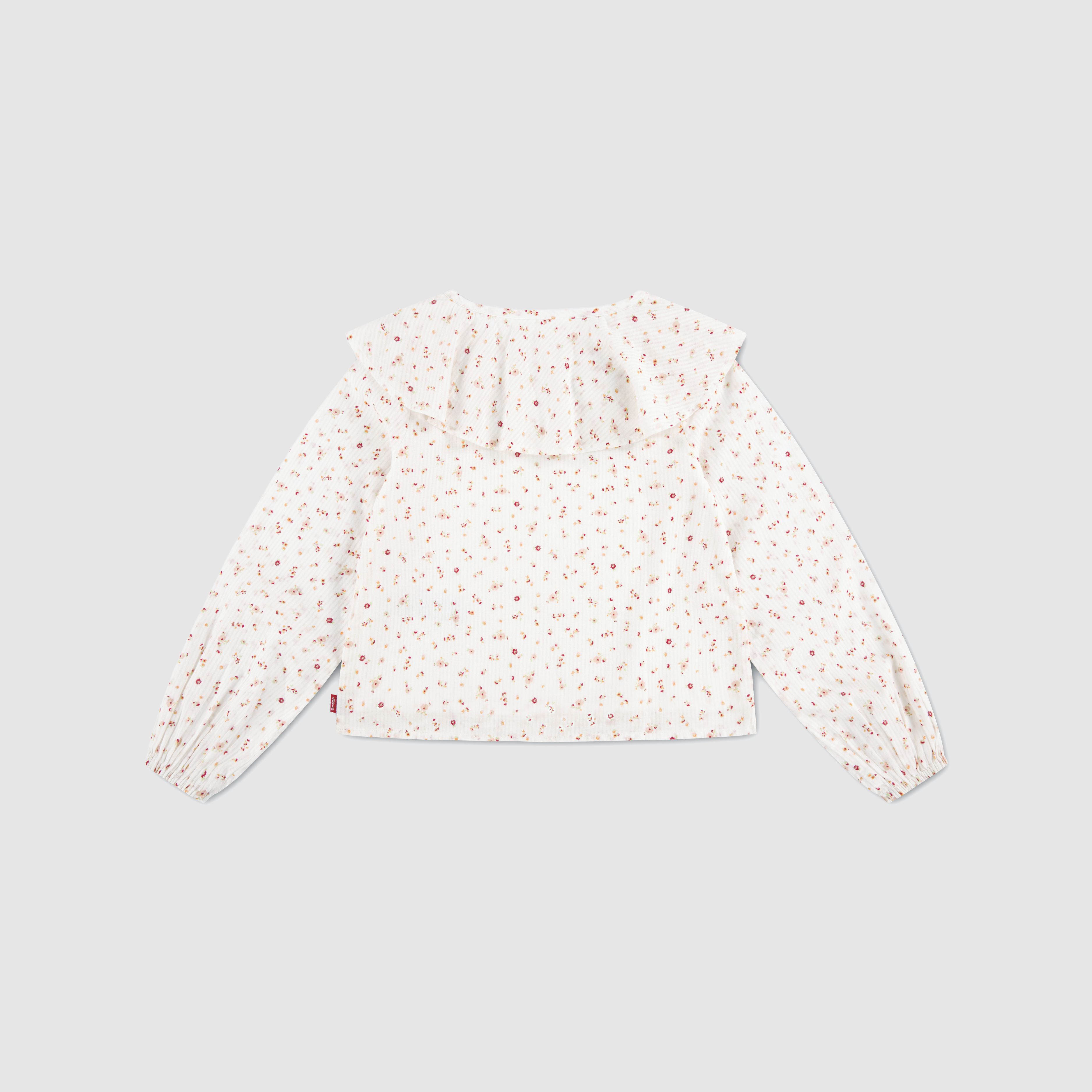 Teenager Long Sleeve Ruffle Top-Ditsy Blouse 2