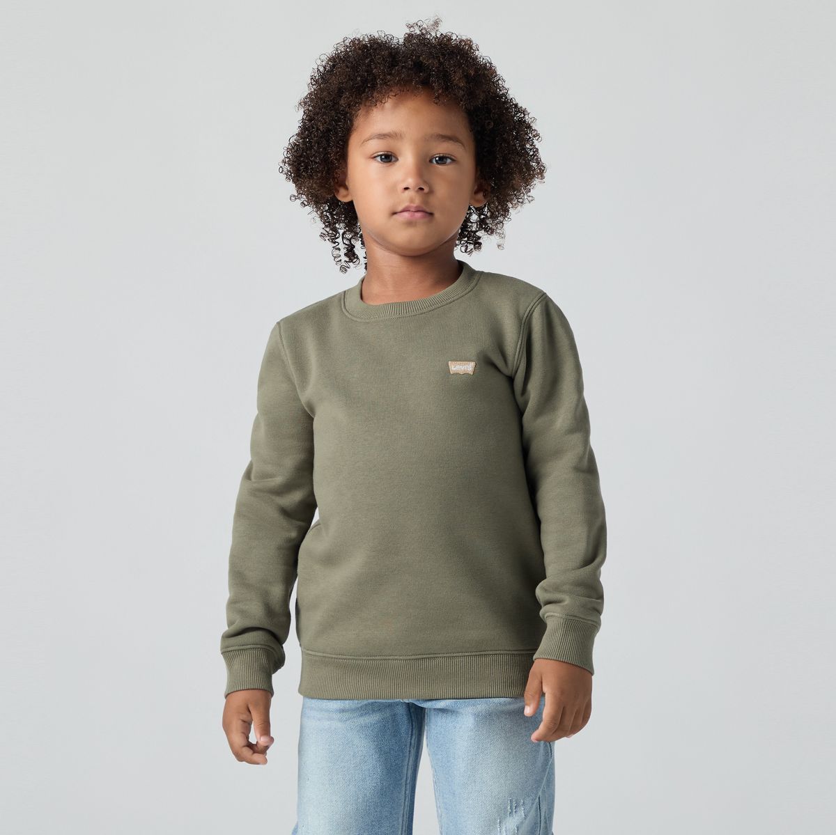 Kids Mini Logo Crewneck Sweatshirt — Deep Lichen Green - Green