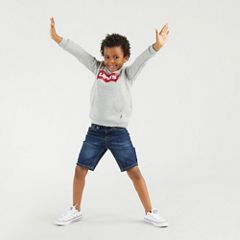 Kids Batwing Screenprint Hoodie — Grey Heather - Grey 3